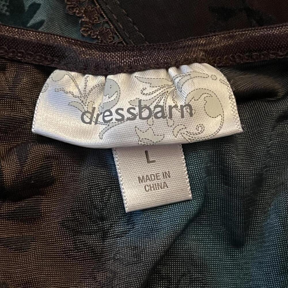 Teal and Brown Floral Paneled Sleeveless Top - Picture 5 of 6